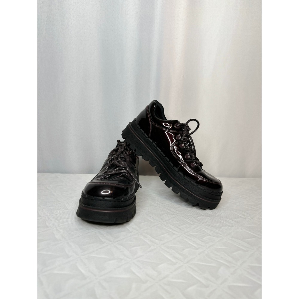 Sketchers Women's Patent Burgundy Jammers, Size 9 Whimsigoth 90s Grunge Y2K